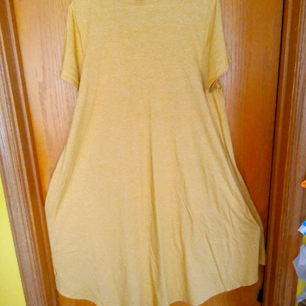 COPY - Lulu Roe XL short sleeve dress yellow/gold